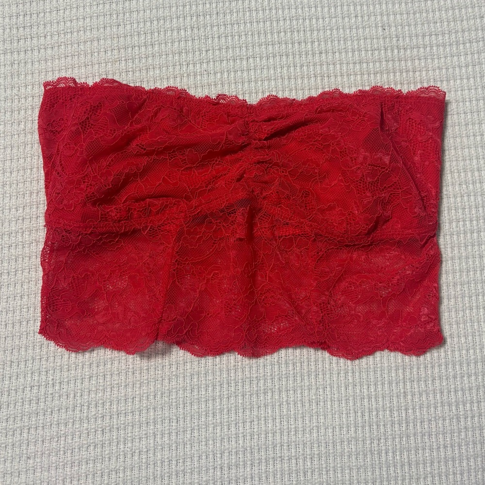 American Eagle Outfitters Red Lace Strapless Bandeau